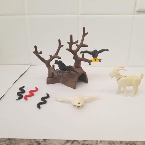 Playmobil Desert Scene Goat Snakes Crows Animals Tree - Picture 3 of 7